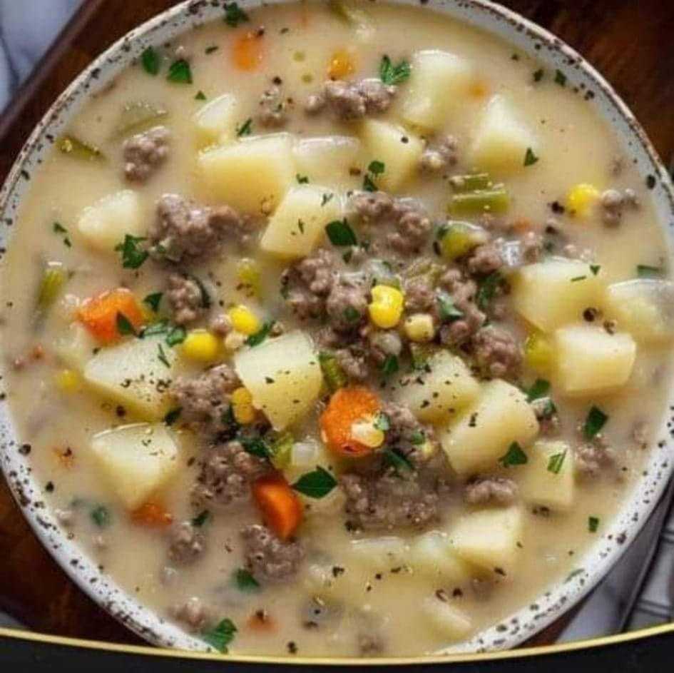 Crockpot Creamy Potato & Hamburger Soup: Comfort in a Bowl