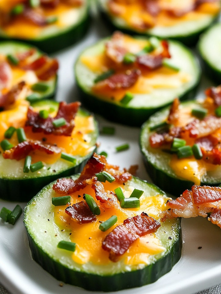 Cheesy Bacon Cucumber Bites