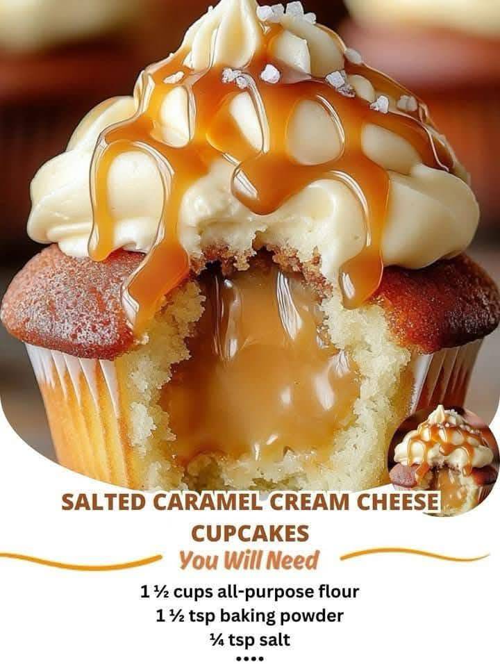 Salted Caramel Cream Cheese Cupcakes