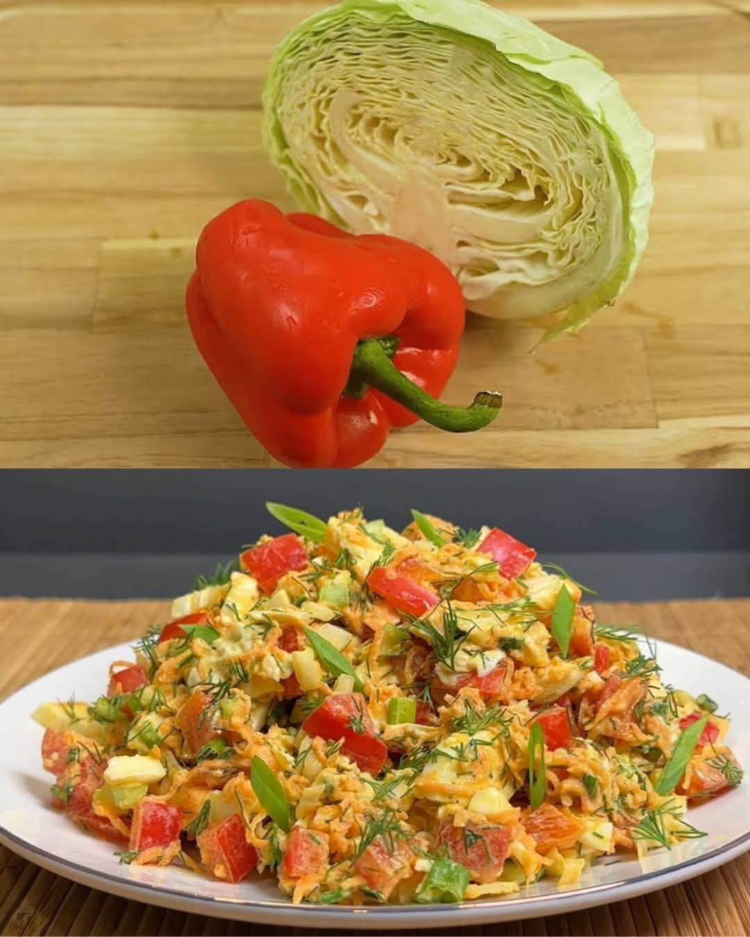 Fresh Cabbage and Bell Pepper Salad