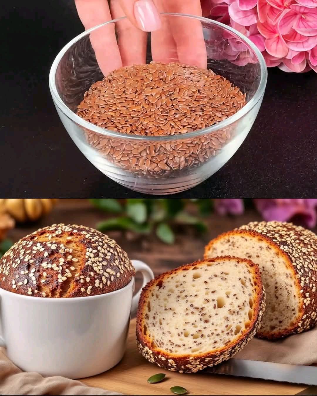 Flaxseed Bread with a Crispy Sesame Crust