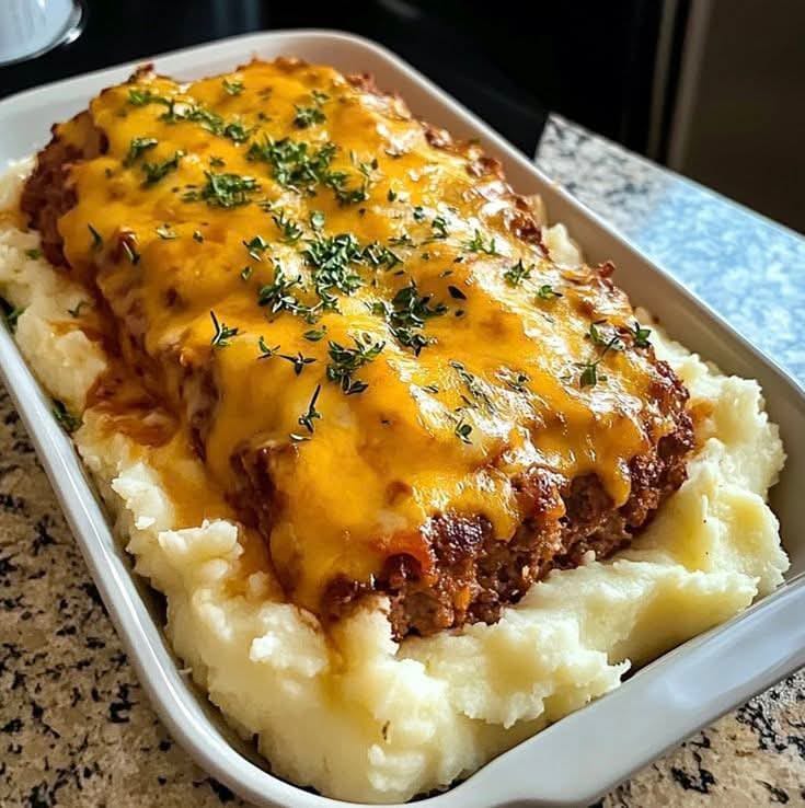 Meatloaf with Mashed Potatoes and Cheese Recipe