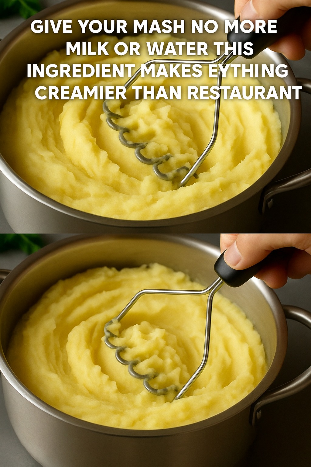 Do not add milk or water to your puree: this ingredient makes everything creamier than in a restaurant