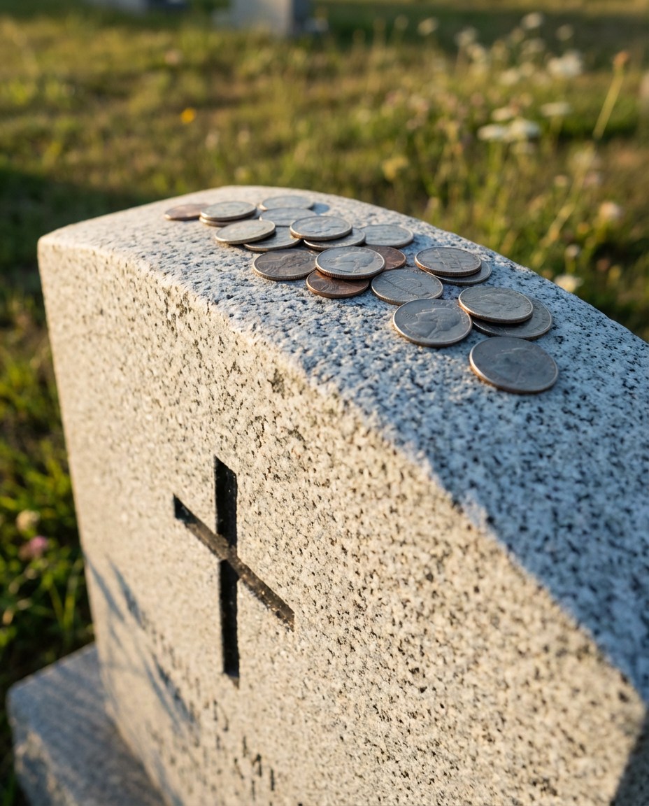 Why Coins Are Left on Graves, and What Each One Truly Means!