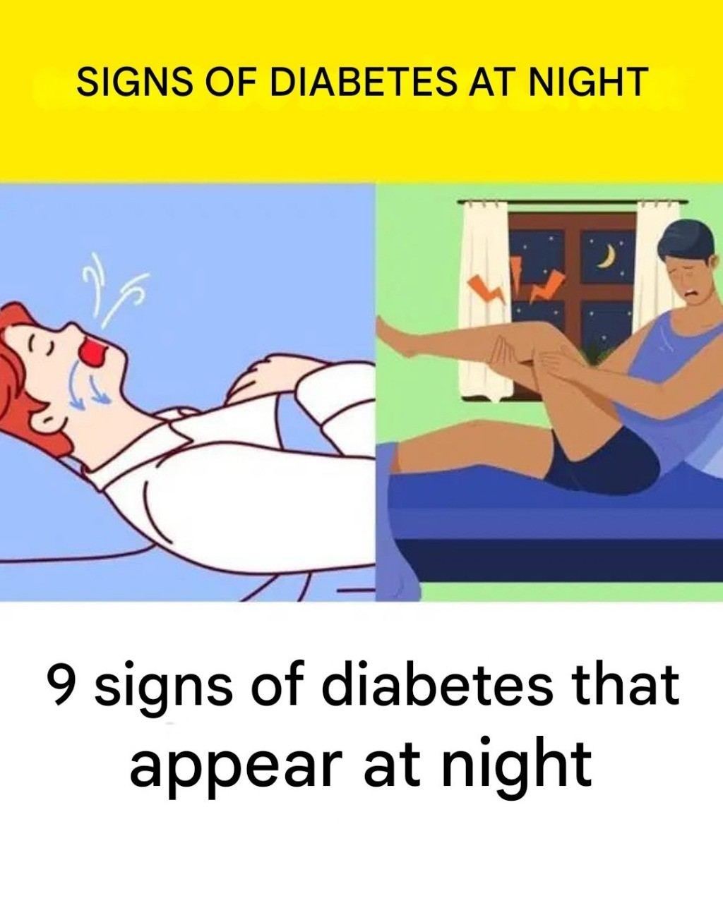 9 Signs of Diabetes That Appear at Night!