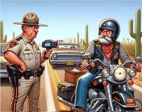 An Arizona Highway Patrol officer stops a Harley rider!