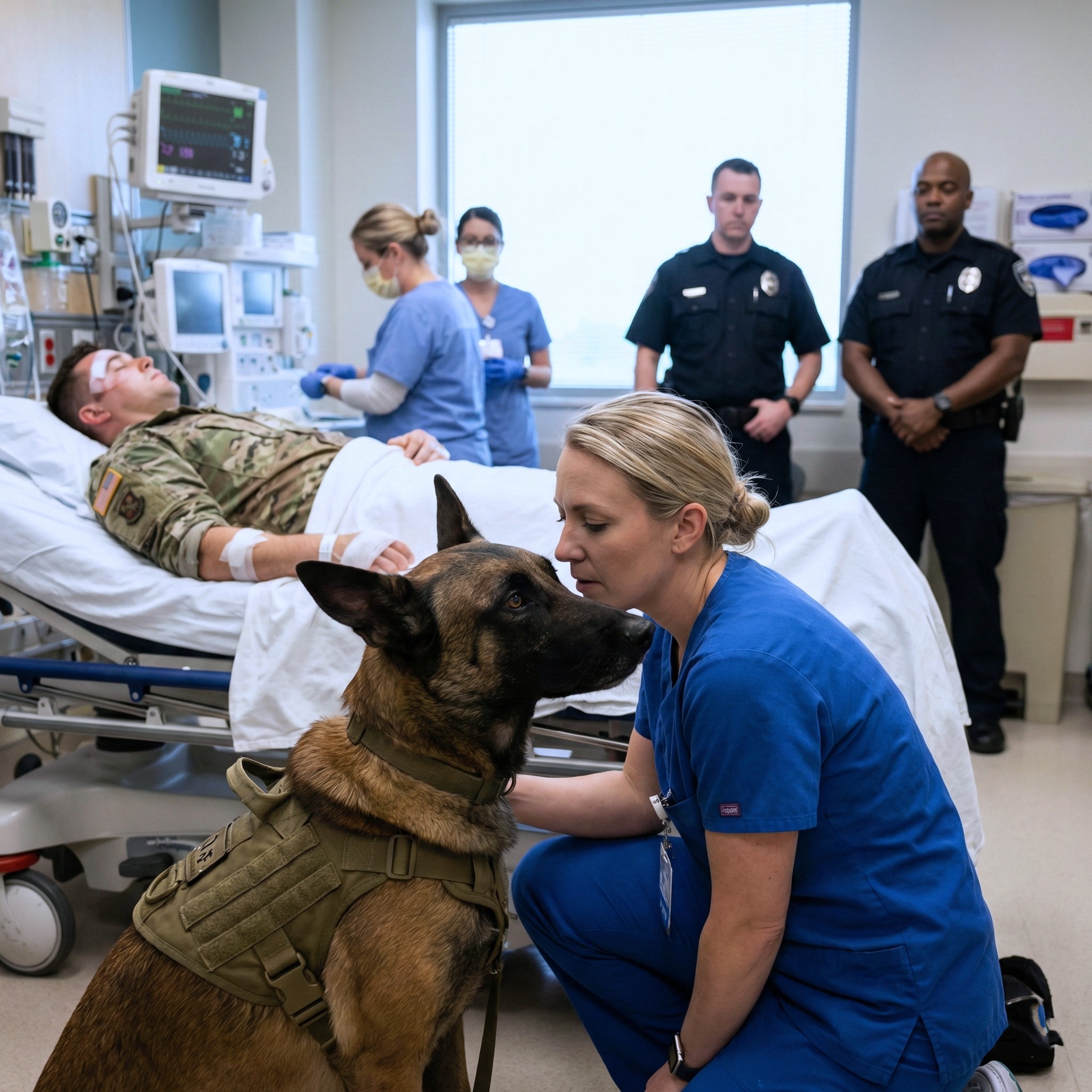 The K-9 Would Not Let Anyone Touch the Wounded SEAL, Until a Rookie Nurse Spoke a Secret Unit Code! – Story Of The Day!